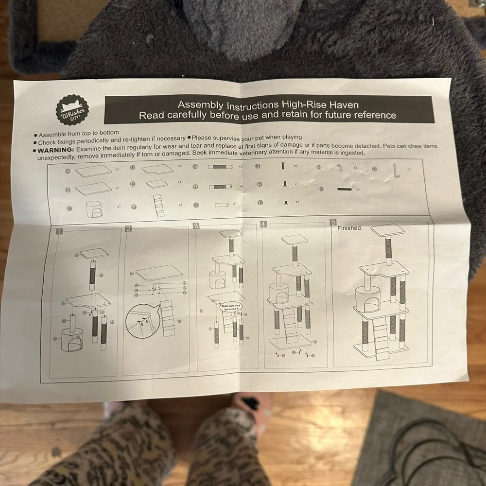 Whisker City Cat Tree with instructions